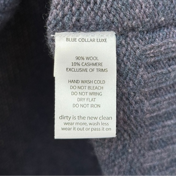 Toad & Co Wool Cashmere V-Neck Sweater Size Large Blue - Picture 6 of 7
